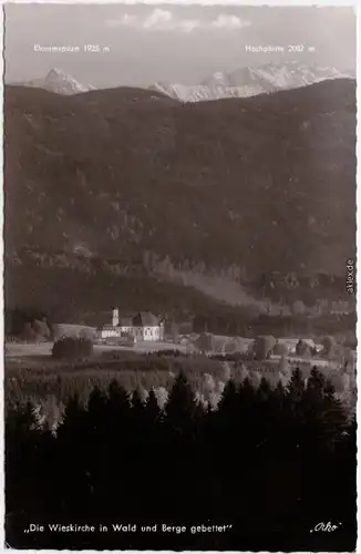 Steingaden Blick auf die Wieskirche Weilheim-Schongau Fotokarte 1965