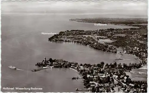 Wasserburg am Bodensee Luftbild Foto Ansichtskarte  1965