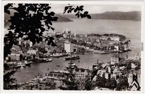 Bergen Bergen Blick auf die Stadt Fotokarte Postcard Norge Norway  1932