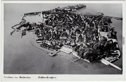 Lindau (Bodensee) Luftaufnahme aus großer Höhe Ansichtskarte 1935