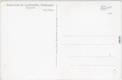 Sankt Joachimsthal Jáchymov Kurpark und Straße Ansichtskarte 1932