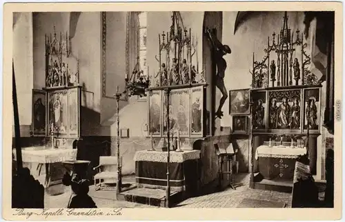 Ansichtskarte Gnandstein Kohren-Sahlis Innenansicht - Burg-Kapelle 1928