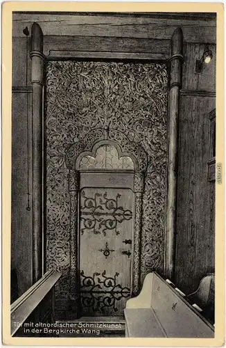 Krummhübel Karpacz Tür der altnordischen Schnitzkunst - Kirche Wang 1930