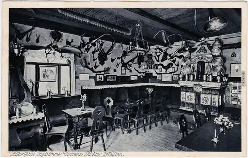 Meißen historisches Jagdzimmer Vincenz Richter Ansichtskarte  1931