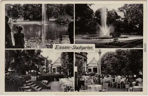 Essen (Ruhr) 4 Bild: Stadtpark - Springbrunnen, Restauration Ansichtskarte 1934