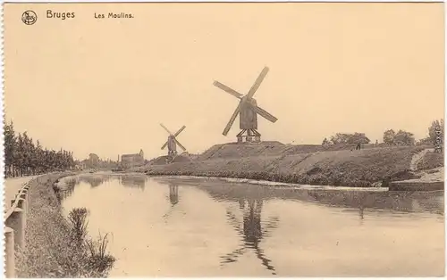 Brügge Brugge / Bruges Les Moulins Windmühle CPA Postcard Ansichtskarte  1913