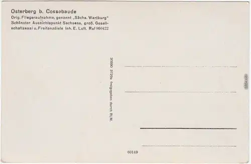 Luftbild Cossebaude Dresden Drježdźany Ansichtskarte Osterberg 1934