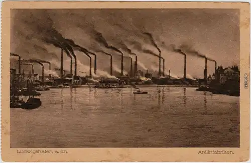 Ludwigshafen Blick auf die Anilinfabriken (BASF) Ansichtskarte 1916