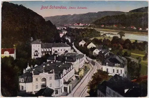 Bad Schandau Straßenpartie Ansichtskarte 1919