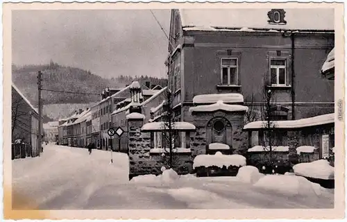 Bad Ansichtskarte Gottleuba-Berggießhübel Straßenpartie im Winter 1940