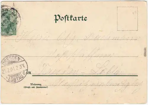 Bautzen Oberlausitz  Gruss  Fächerlitho: Bahnhof, Straßen  III Stiftungsfest1901