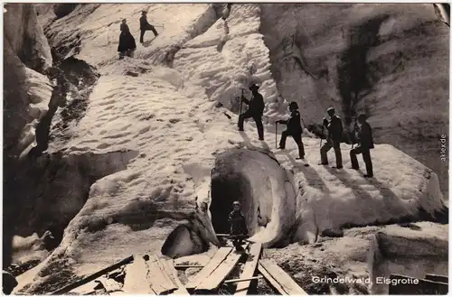 Grindelwald Bergsteiger - Grindelwald Eisgrotte Fotkarte b Interlaken 1925