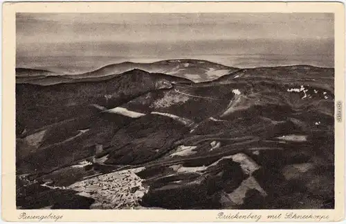 Krummhübel Karpacz Luftbild: Brückenberg, Schneekoppe Riesengebirge 1929
