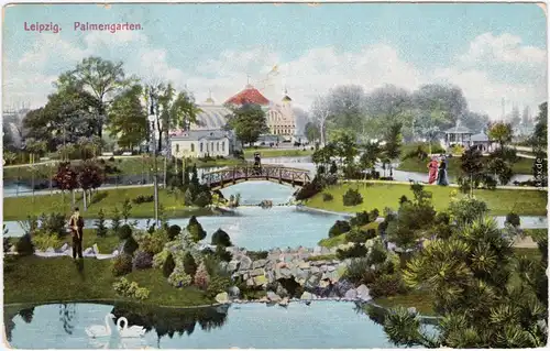 Leipzig Partie im Palmengarten, Park und Hallen Ansichtskarte 1912