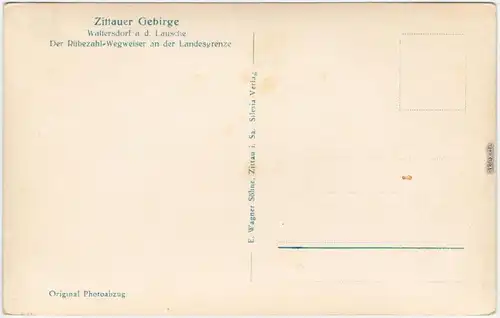 Waltersdorf Großschönau Oberlausitz Rübezahl-Wegweiser Lausche b Zittau 1932