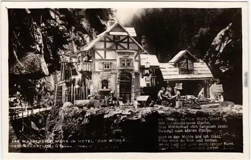 Herrnskretschen Hřensko Das Wasserspie im Hotel z Mühle b Teplitz Tetschen 1934