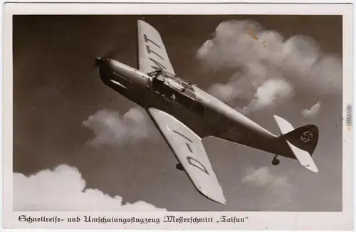 Flugzeug Messerschmidt Taifun Foto Ansichtskarte 2. Weltkrieg WKII 1940