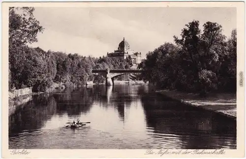 Görlitz Zgorzelec Neißepartie, Brücke Ruhmeshalle Ansichtskarte Oberlausitz 1929
