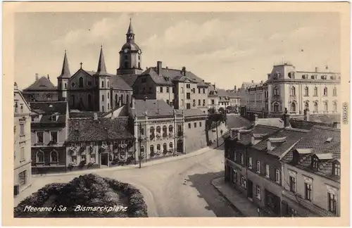 Meerane Bismarckplatz Ansichtskarte 1945