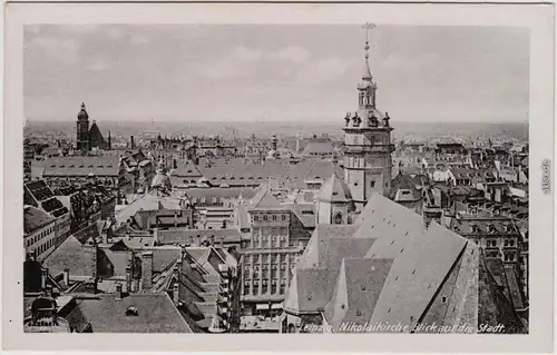 Leipzig Nikolaikirche. Blick auf die Stadt Ansichtskarte 1953