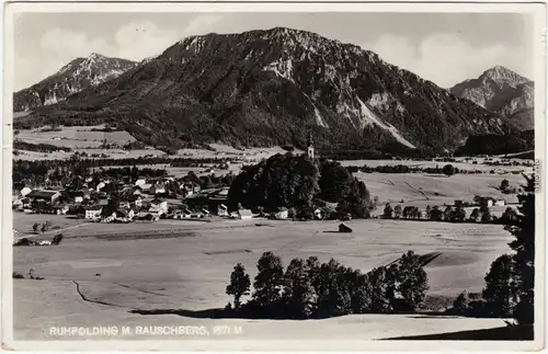 Ruhpolding Stadt mit Rauschberg Foto Ansichtskarte 1933