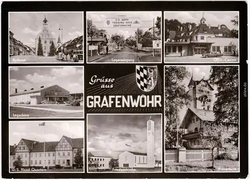 Grafenwöhr US Head-Quaters. Friedenskirche Offizierkasino Ansichtskarte 1976