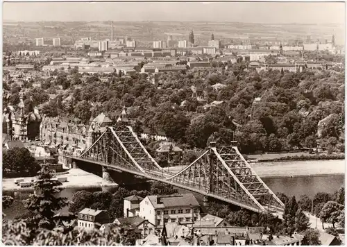 Fotokarte Blasewitz Dresden Drježdźany Blick von der Loschwitzhöhe 1972