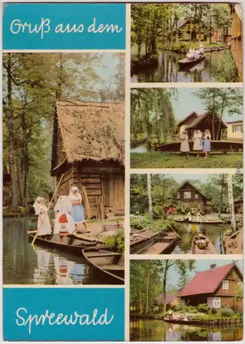 b Lübbenau ansichtskarte  Spreewald Trachten und Häuser 1966