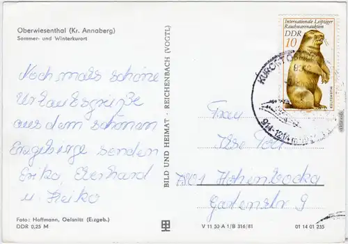 Oberwiesenthal Kinder an einer Quelle, Baumstumpf-Gesicht 1981