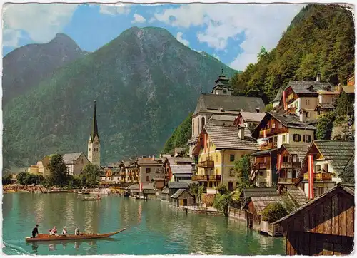 Hallstatt Panorama mit Hallstätter-See Ansichtskarte  1961