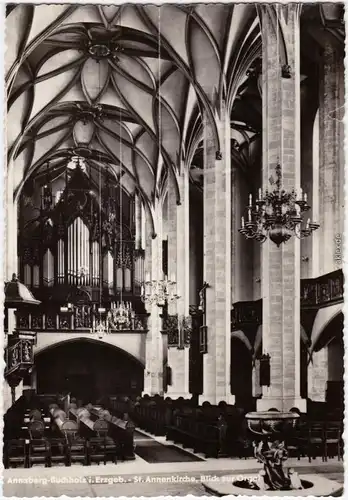 Annaberg-Buchholz St. Annenkirche, Blick zur Orgel 1965