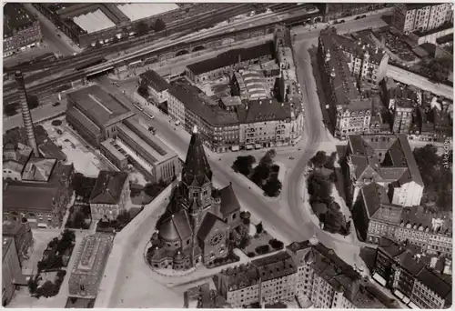 Wilsdruffer Vorstadt Dresden Luftbild Wettiner Platz mit Jakobikirche1983