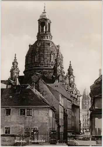 Innere Altstadt-Dresden Drježdźany Münzgasse mit Frauenkirche 1967