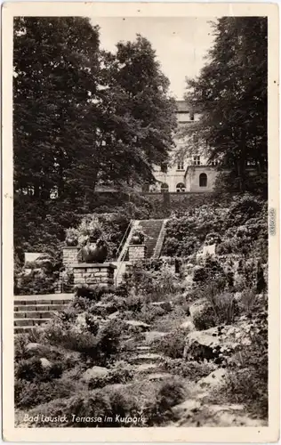 Bad Lausick Terrasse im Kurpark Ansichtskarte b Leipzig  1954