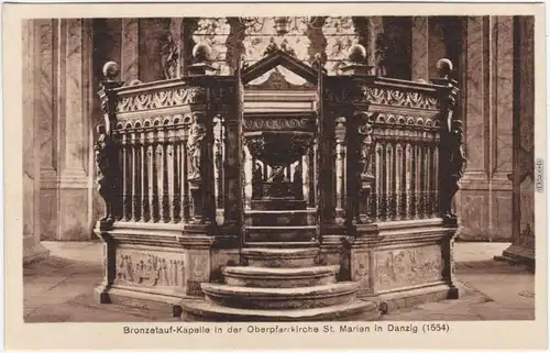 Danzig Gdańsk Gduńsk Bronzetauf-Kapelle in der Oberpfarrkirche St. Marien 1920