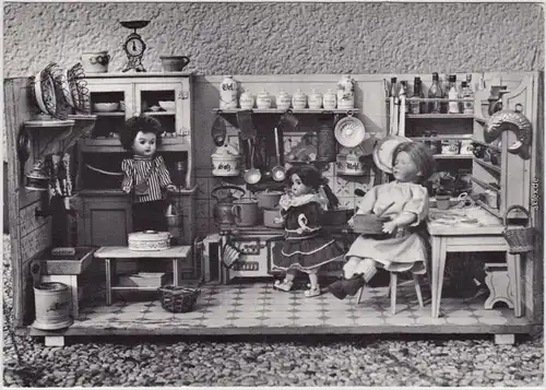 Fotokarte Tecklenburg Puppenmuseum- Puppenküche Ende 19. Jahrhundert 1980