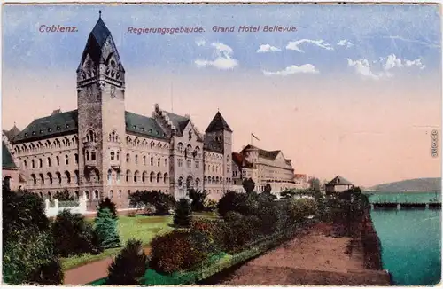 Koblenz Preußisches Regierungsgebäude - Grand Hotel bellevue 1920