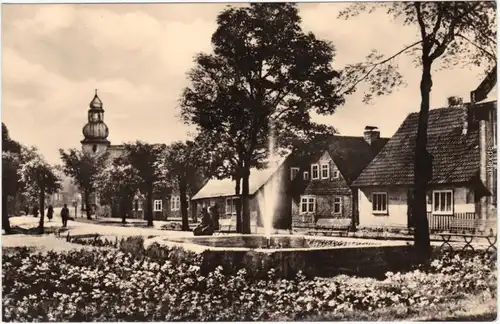 Frauenwald Rennsteig Fotokarte Anlagen mit Springbrunnen 1964