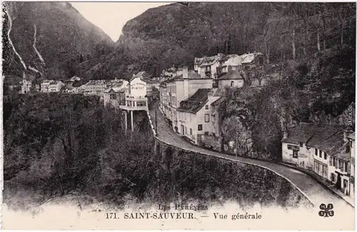 Luz-Saint-Sauveur Panorama Straße rue Hautes-Pyrénée CPA 1914