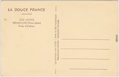 Briançon Porte Hautes-Alpes CPA Ansichtskarte 1930