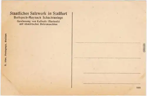 Staßfurt Stassfurt Firstenbetrieb - Salzbergwerk Berlepsch Maybach Schacht 1930