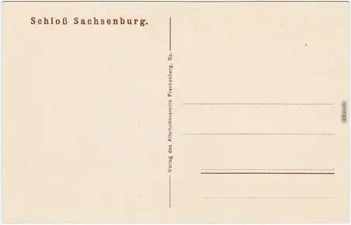 Ansichtskarte Frankenberg (Sachsen) Schloß Sachsenburg - Wehr 1934