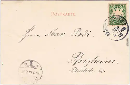 Bad Kissingen Marktplatz - Markttreiben Ansichtskarte  1899