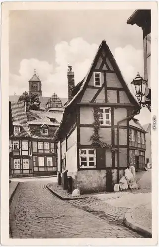 Foto Ansichtskarte Quedlinburg Straßenpartie am Finkenherd 1959