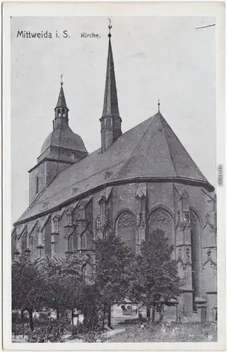 Mittweida Kirche Ansichtskarte 1970