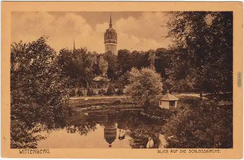 Lutherstadt Wittenberg Park, Taubenhaus und Schloßkirche 1924 