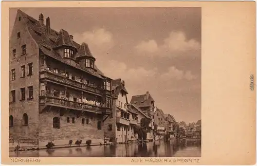 Nürnberg Alte Häuser an der Pegnitz Ansichtskarte  1928