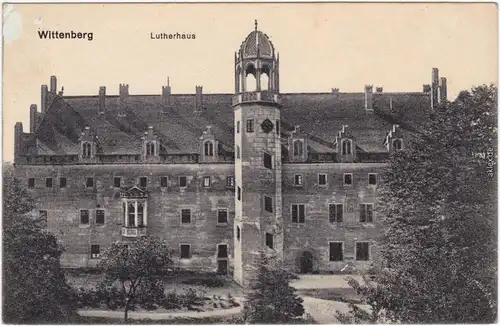 Ansichtskarte Lutherstadt Wittenberg Partie am Lutherhaus 1915