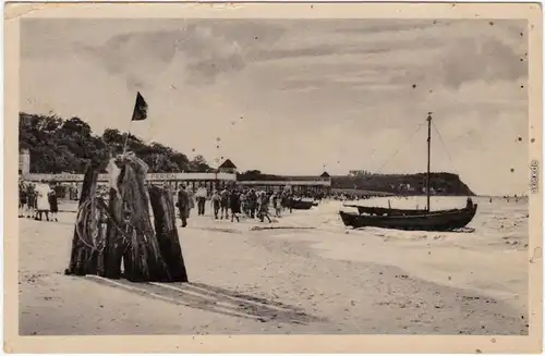 Bansin Heringsdorf (Ostseebad) Strand, Seebrücke  - DDR Ferien (Werbung) 1953