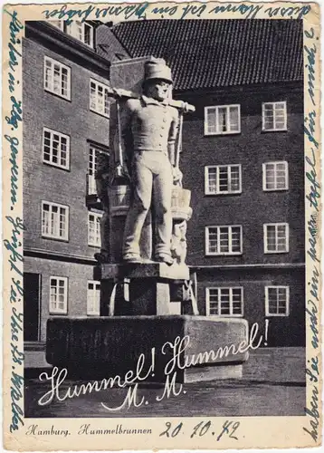 Hamburg Partie am Hummelbrunnen Ansichtskarte 1942